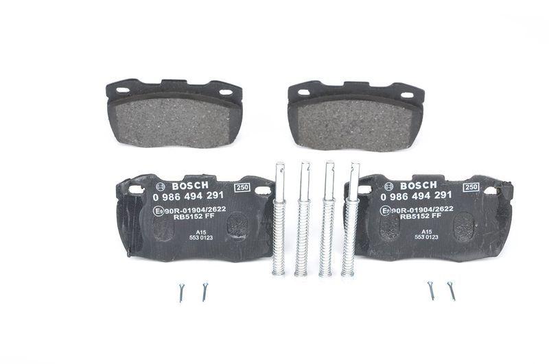 BOSCH Brake Pads Front - Low-Metallic Material for 91-L Rover Defender 2.5 TDI