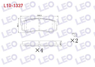 LEO L10-1337 Brake Pad Rear Toyota Land Cruiser 90 (_J9_) 3.0 D 1996-2002 / 3.0 D-4D 1996-2002 / 3.0 TD 1996-200 — Brake Pads