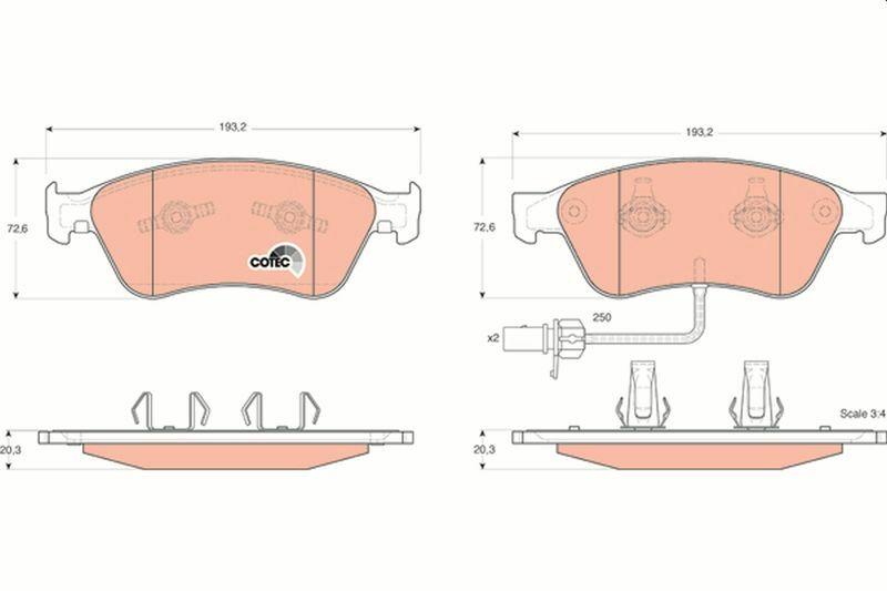 TRW GDB1553 Brake Pad Set - Front for Phaeton 02- A6 04-A8 03 — Brake Pads