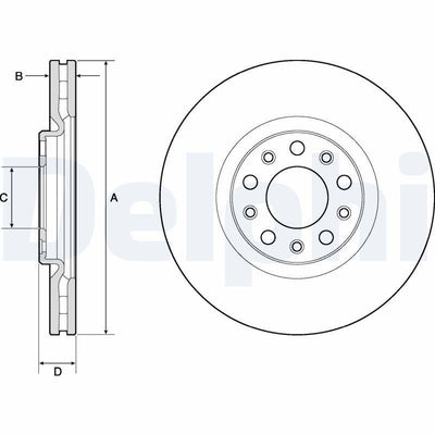 Delphi BG4763C Brake Disc (Twin Pack)-Painted, Drilled — Brake Rotors & Drums