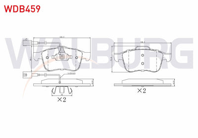 WALBURG WDB459 Brake Pad Front with Connector Alfa Romeo 159 (939) 1.8 TBi 2006-2011 / 159 (939) 1.9 Jtdm 2006-2 — Brake Pads