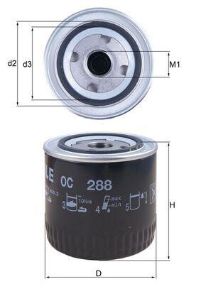 Mahle OC288 Oil Filter-Ford Mondeo I Turnıer (Bnp) 2.5 I 24V-125 KW / 170 Ps-Sea-(94-96) — Oil Filters