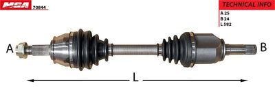 MGA 70844 Axle Left (Fiat: Fiorino 08-13) — Axles, CV Joints & Boots
