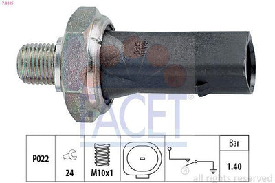 Facet 70135 Oil Pressure Switch Audi A3 A4 Seat Ibiza Leon Volkswagen Bora Caddy Golf 97 13 — Switches & Relays