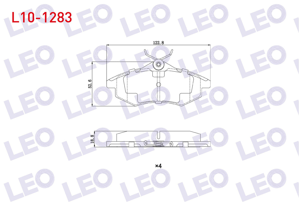 LEO L10-1283 Brake Pad Front Citroen C3 (Fc) 1.4 VTI 2002-2009 / C3 (Fc) 1.4 HDi 2002-2009 / C2 (Jm) 1.4 2003-20 — Brake Pads