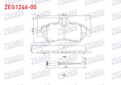 Zegen ZEG1246-00 Brake Pad Rear with Connector Mercedes Sprinter 3 — Brake Pads