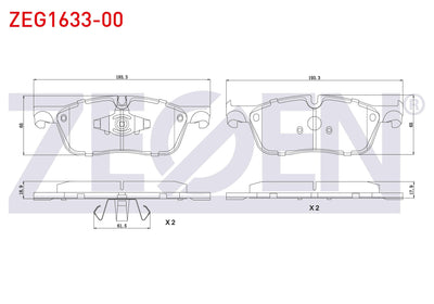 Zegen ZEG1633-00 Brake Pad Front Land Rover Discovery Sport (Lc) 2.0 Td4 2014-/ Sport (Lc) 2.0 Si4 2014-/ Evoque — Brake Pads