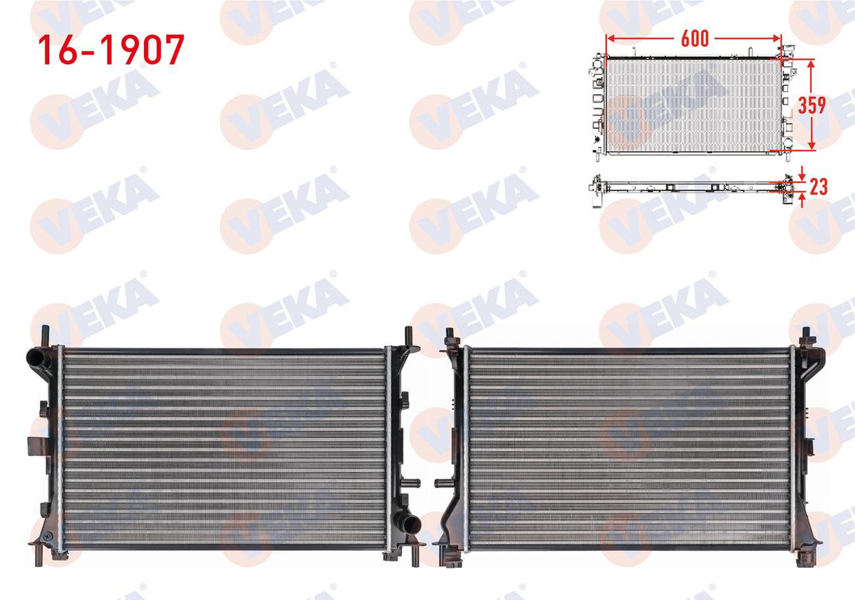 Veka 16-1907 Su Radiator Mechanical Ford Focus I (Daw,Dbw) 1.6i 16V M-T Ac + /-1998-2004 — Radiators & Fans