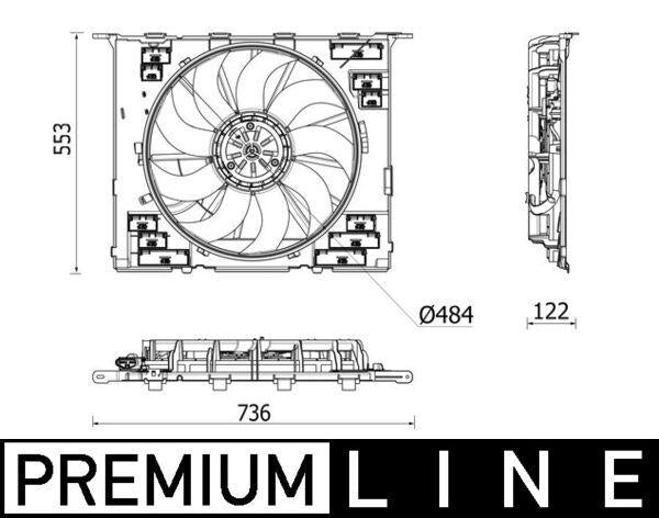Mahle CFF542000P Fan with Shroud BMW G11/G12/G30/G31/F90 B46-B48 15-24