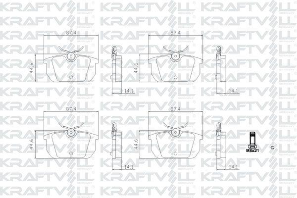 Kraftvoll 07010465 Rear Brake Pad Coupe Marea Weekend Tempra Tipo 2.0Ie 16V — Brake Pads