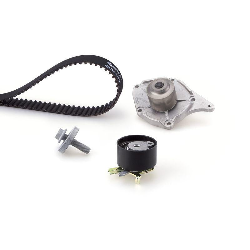 gates trigger timing belt and water pump set, gates water pump close-up, gates timing belt installation view GATES Trigger Timing Belt & Water Pump Set - Compatible with Clio II, Kangoo, Thalia 1.5 DCI | Automotive Parts GATES Trigger Timing Belt & Water Pump Set gates, trigger-timing-belt, water-pump-set, automotive-parts, clio-ii-parts, kangoo-parts, thalia-parts, car-maintenance, mechanics-tools, ai-generated