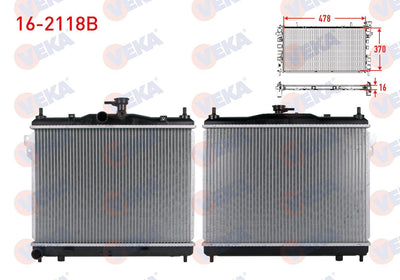Veka 16-2118B Water Radiator Brazing Hyundai Getz (Tb) 1.3i M-T 2002-2008 — Radiators & Fans