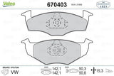 VALEO 670403 Front Brake Pads - Precision Fit for Volkswagen Cars