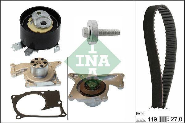 INA 530084330 - Timing Belt Set with Water Pump for Renault Captur II, Clio V and 3 more models — Water Pump & Thermostat
