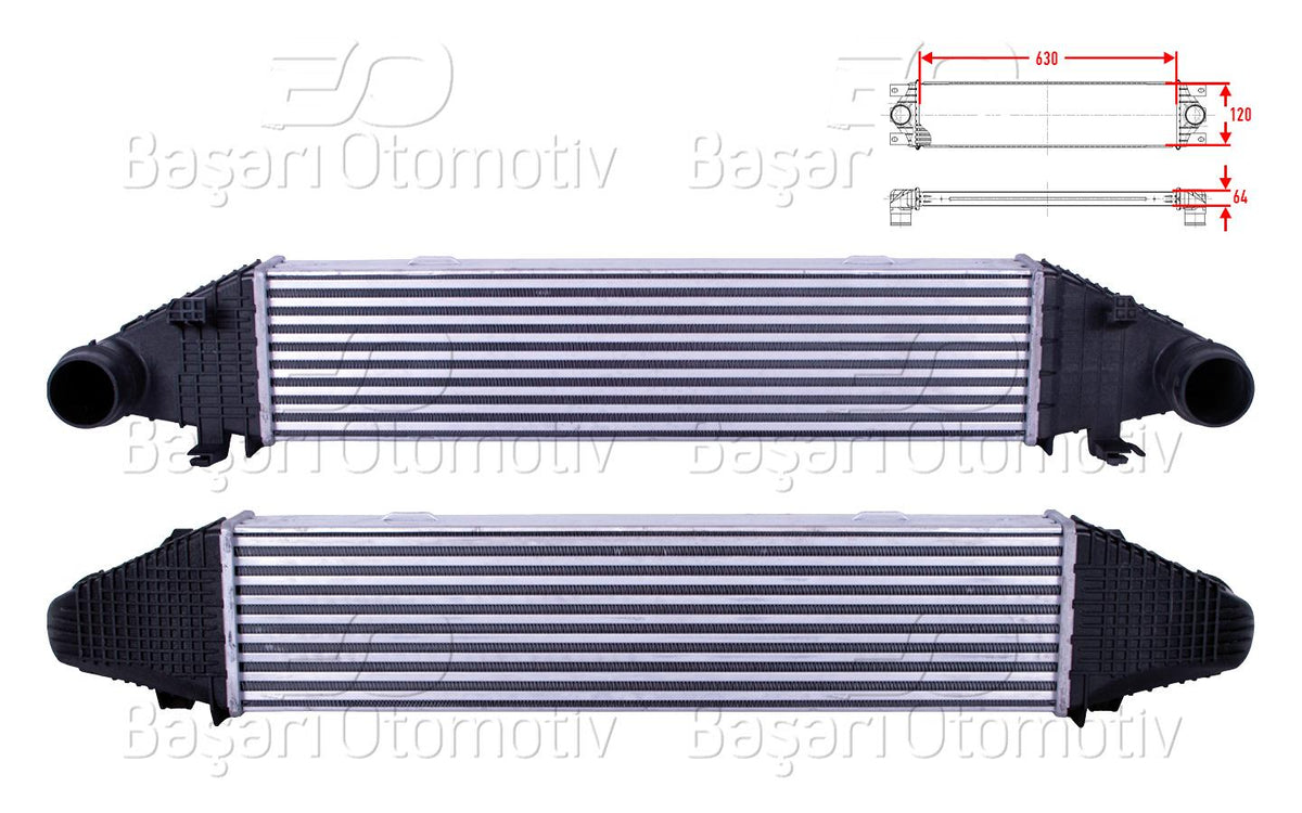 Wisco 3113834-00 Turbo Radiator (Intercooler) 630X120x64 Mercedes-Benz W204 C180 CGI C200 CGI C204 C180 C2 — Radiators & Fans