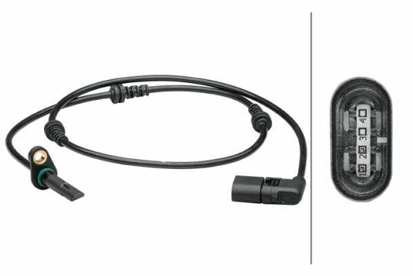 hella-abs-sensor-front-left, abs-sensor-hella-c-class HELLA ABS Sensor Front Left | Compatible with C-Class W205 2014-2016 | 1049 mm Active Sensor HELLA ABS Sensor Front Left - C-Class W205, S205 abs-sensor, hella, car-parts, c-class-sensor, car-owners, mechanics, car-maintenance, active-sensor, front-axle, ai-generated