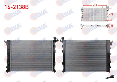 Veka 16-2138B Su Radiator Brazing Hyundai Ix35 (Lm) 1.6 GDI M-T Ac + /-2010