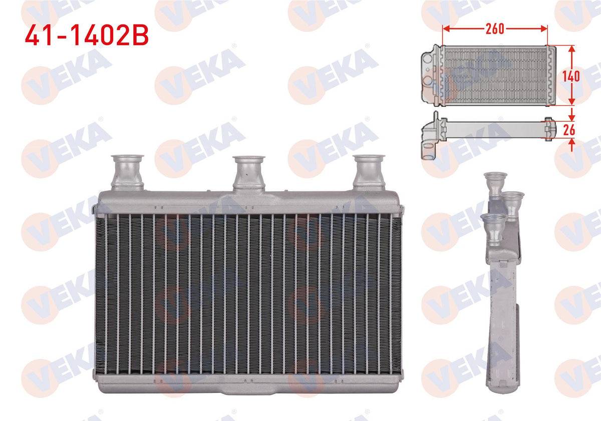 Veka 41-1402B Heater Core Brazing BMW 5 Series (E60) 520D-520i-525D-530i-540i 2003-2010 / 6 Series (E63) 63 — Heater & Blower