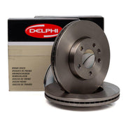 front brake discs for volkswagen transporter t5, delphi front brake disc set in packaging Delphi Front Brake Discs Set for Volkswagen Transporter T5 - Quality Performance for Volkswagen Owners and Mechanics | Set of 2 Front Brake Discs for Volkswagen Transporter T5 volkswagen, transporter-t5, front-brake-discs, delphi, brake-parts, mechanics, automotive, brake-systems, ai-generated, quality-braking