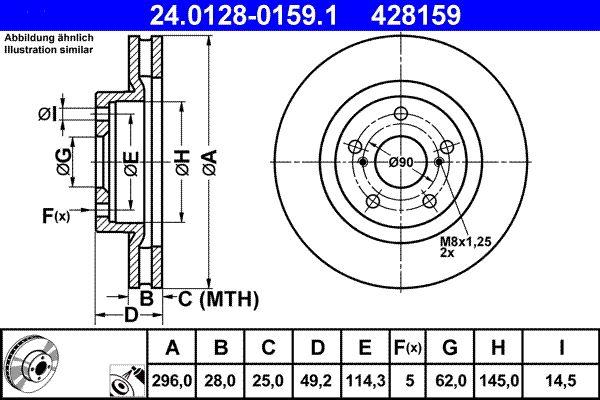 ATE 24.0128-0159.1 Brake Disc — Brake Rotors & Drums