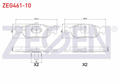 Zegen ZEG461-10 Brake Pad Front Peugeot 106 II 1.4i 1996-2002 / 106 II 1.6i 1996-2002 / Xsara (N1) 1.6 1997-2005 — Brake Pads
