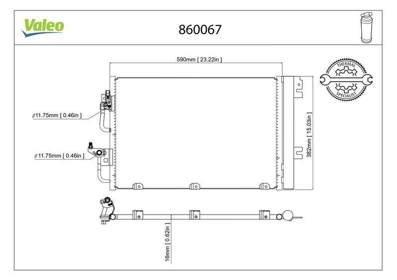Valeo 860067 A/C Condenser Opel Astra H Zafira B 04-1.4-1.6 — Condensers & Evaporators