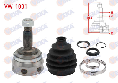 Veka VW-1001 CV Joint Left-Right Front Outer Volkswagen Golf I (17) 1.1 22X30x50 Length 130 mm 197 — Axles, CV Joints & Boots