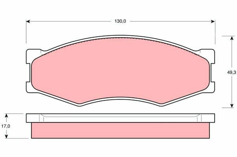 TRW GDB318 Front Brake Pad Nissan Vanetta 86-95 Infiniti 90-93 Fairlady 84-90 300 Zx 84-90 Bluebird 85-90 Cedr — Brake Pads