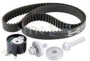 snr kd45558 triger belt kit with teflon feature, tensioner and bolts included with snr kd45558 kit SNR Triger Belt Kit (KD45558) - Teflon Belt with 123 Teeth for Automotive Technicians and Car Owners | 1.5 DCI Model SNR Triger Belt Kit - Teflon 123 Teeth for Automotive Use snr, triger-belt-kit, teflon-belt, automotive-parts, car-maintenance, engine-performance, timing-belt, automotive-technicians, car-owners, ai-generated