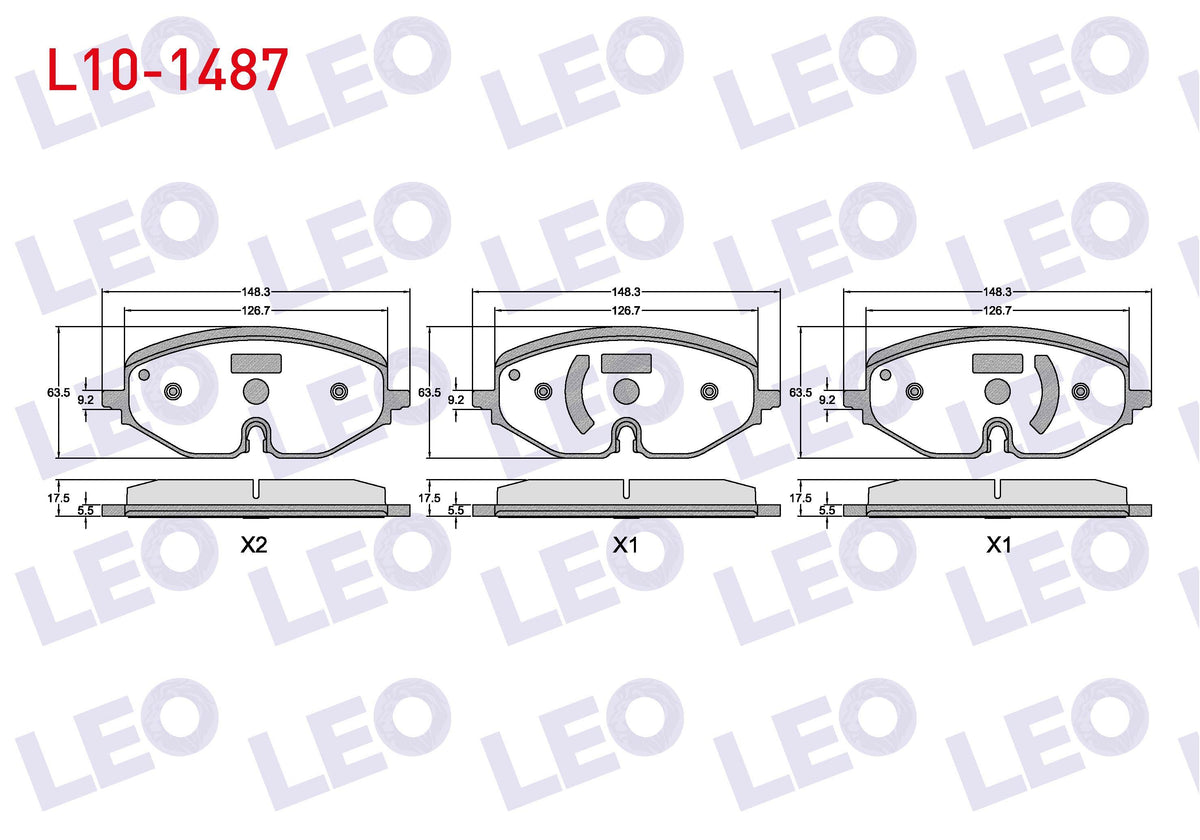 LEO L10-1487 Brake Pad Front VW Golf VIII 2020-/ Skoda Octavia IV 2019-/ Seat N 2019 — Brake Pads