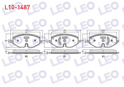 LEO L10-1487 Brake Pad Front VW Golf VIII 2020-/ Skoda Octavia IV 2019-/ Seat N 2019 — Brake Pads