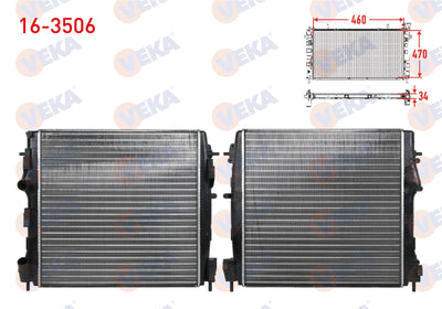 Veka 16-3506 Water Radiator Mechanical Renault Kangoo (Kc0 / 1) 1.5 dCi M-T Ac + 1998-2008 — Radiators & Fans