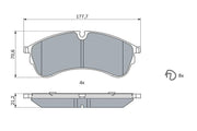 bosch brake pads front view, bosch brake pads technical specifications, installation instructions for bosch brake pads BOSCH Brake Pads 0986424930 - Front Pads for 17-Crafter 2.0 TDI Large Type | Low-Metallic BOSCH Brake Pads for 2017 Crafter 2.0 TDI bosch, brake-pads, car-parts, automotive, craftsman, mechanics, car-owners, low-metallic, disc-brake, ai-generated