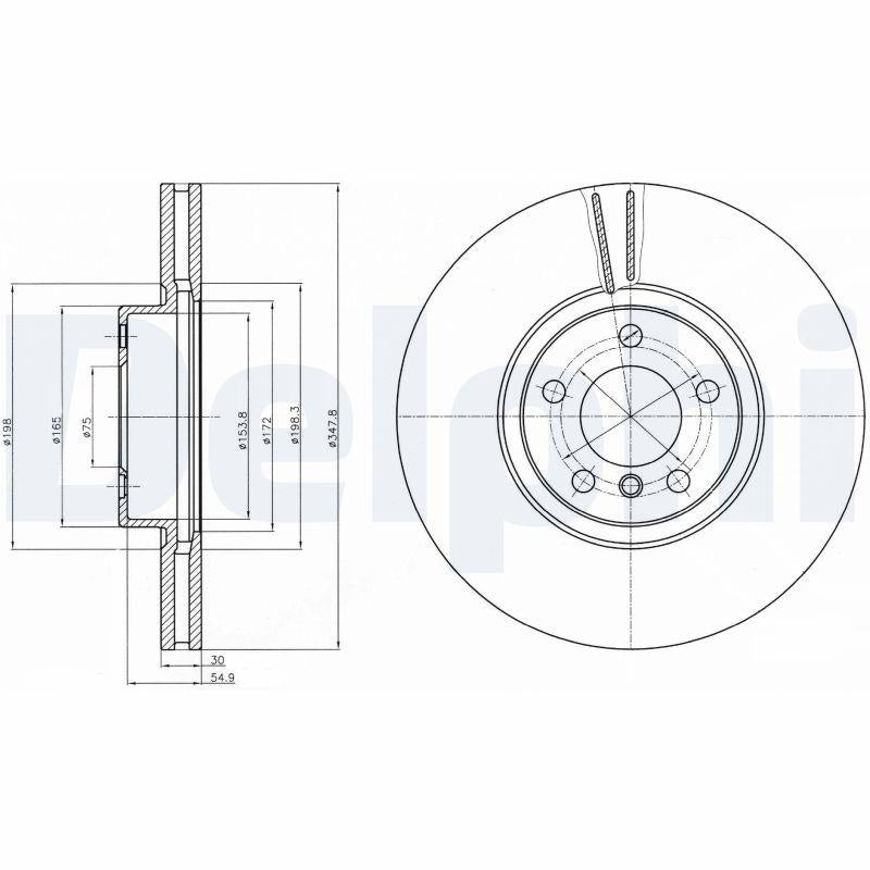 Delphi BG9063C Disc Front (Ad) 07-X5-X6 Coated (Box Single:Price:Single) | Set of 2