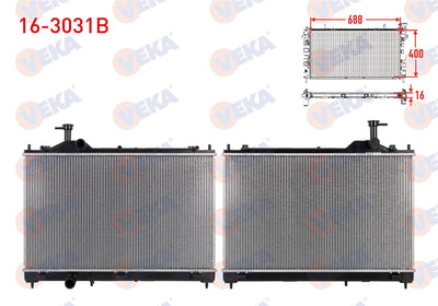 Veka 16-3031B Water Radiator Brazing Mitsubishi Outlander III 2.0i-2.4i-3.0i M-T 2012 — Radiators & Fans