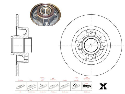 MGA 50417 Brake Disc Rear with Bearing Clio III Megane II Modus — Brake Rotors & Drums