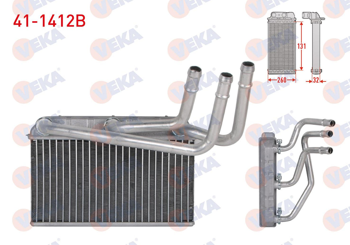 Veka 41-1412B Heater Core Brazing BMW X5 (E70) 3.0 D-3.0 Sd-3.5 Xd-4.0 D 2007-2012 / X5 (F15) 2.5 D xDrive — Heater & Blower