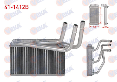 Veka 41-1412B Heater Core Brazing BMW X5 (E70) 3.0 D-3.0 Sd-3.5 Xd-4.0 D 2007-2012 / X5 (F15) 2.5 D xDrive — Heater & Blower
