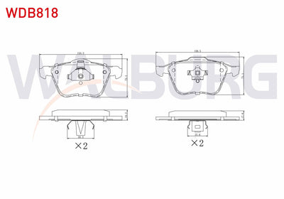 WALBURG WDB818 Brake Pad Front Volvo Xc90 I 2.5 T 2002-2014 — Brake Pads