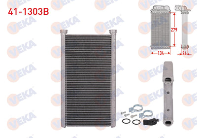 Veka 41-1303B Heater Core Brazing (5.5mm Fin) Audi A6 (4G2) 2010-/ A7 (4Ga) 2010-/ A8 (4H2) 2009 — Heater & Blower