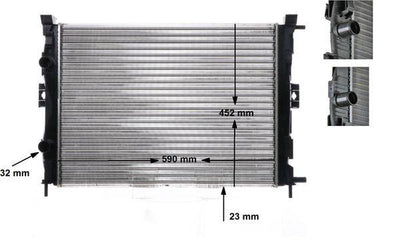 Mahle CR1690000S Water Radiator (Renault: Megane II / Scenic II 1.4-1.6 16V 02 -) 8Mk376781-134 — Radiators & Fans