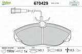 VALEO Front Brake Pads 670429 - Boxer, Ducato, Jumper