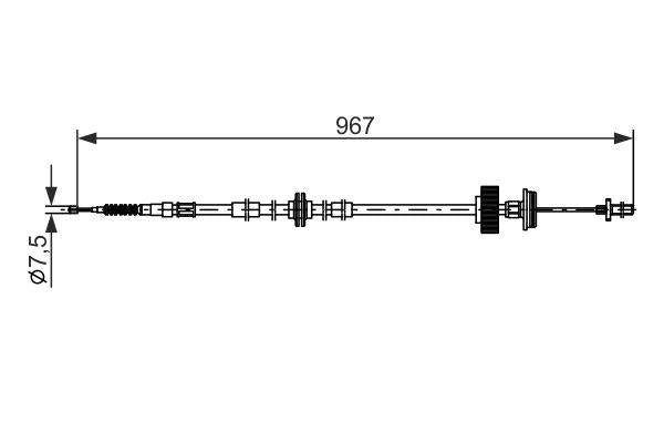 Bosch 1987482794 BMW E70/E71/F15/F16 Rear Left El Brake Cable — Brake Cables & Hardware