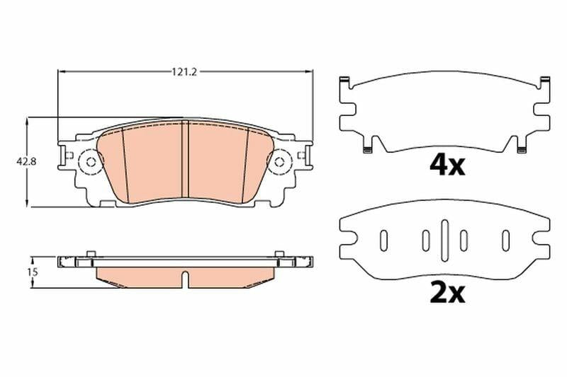 TRW GDB4459 Brake Pads - Rear for Lexus NX
