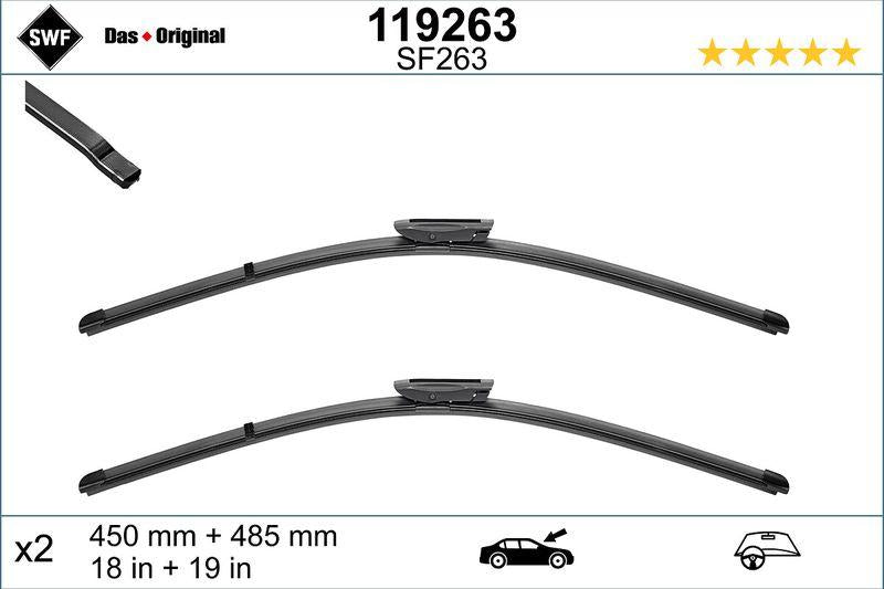 Valeo 119263 Wiper Blade Set Mini Cooper R55/R56/R57/R58/R59 07- — Wipers
