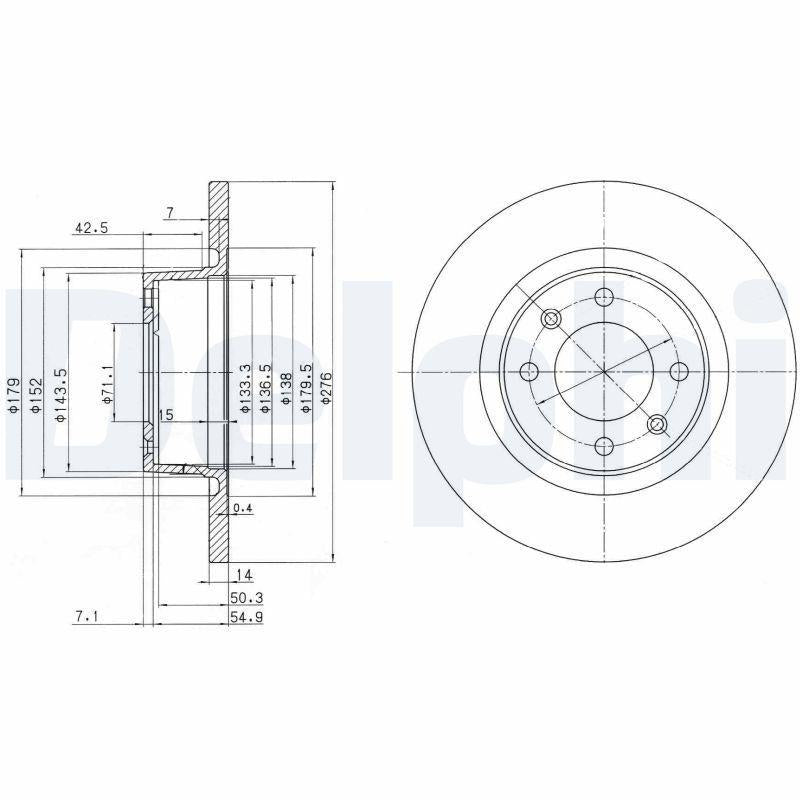 Delphi BG3621 Brake Disc — Brake Rotors & Drums