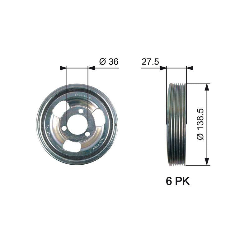 Gates TVD1117 Crankshaft Pulley BMW F20 F30 F80 Mini R55 R56 R57 R58 R59 R60 R61 — Pulleys & Tensioners