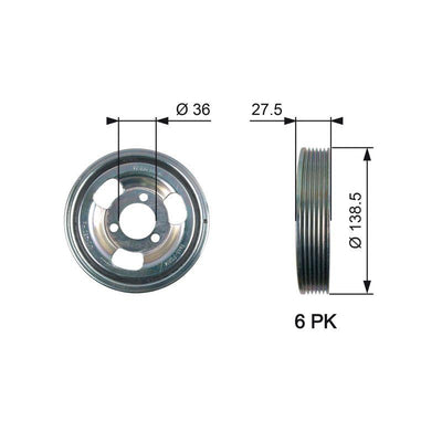 Gates TVD1117 Crankshaft Pulley BMW F20 F30 F80 Mini R55 R56 R57 R58 R59 R60 R61 — Pulleys & Tensioners