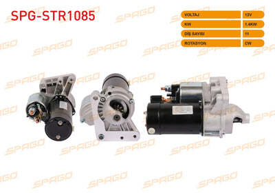 SPAGO SPG-STR1085 Starter Motor 12V 1.4Kw 11 Outer Cw (Str3032) Partner Rifter 208 307 / Berlingo C3 C4 — Starting & Charging