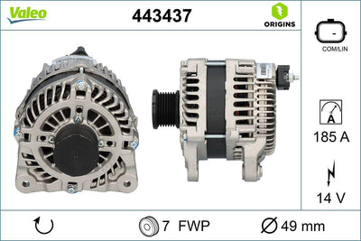 Valeo 443437 Alternator W447 Vito M622 /654 14V 185A — Starting & Charging
